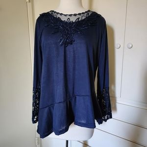 Women's Navy Blue Blouse Size XL